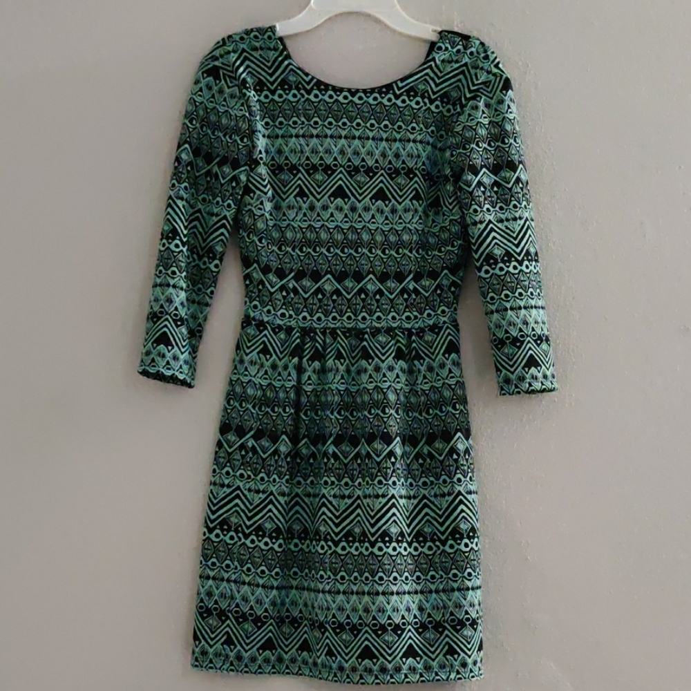 Black and mint dress